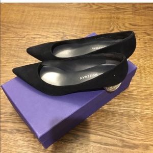 Stuart Weitzman Black Pocoglobe Crystal Pumps